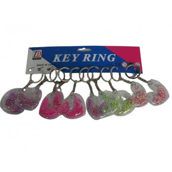 Sleutelhanger hart met parels 4 assorti