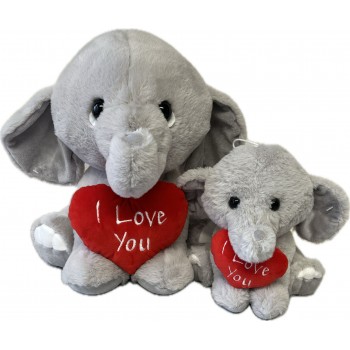 Olifant met hart 35cm