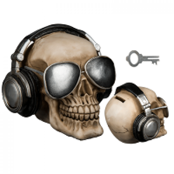 Spaarpot skull zonnebril met koptelefoon
